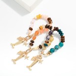 Wholesale marbled Acetate Stone Beaded Bracelet Beach Charms D
