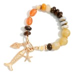 Wholesale marbled Acetate Stone Beaded Bracelet Beach Charms D