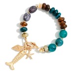 Wholesale marbled Acetate Stone Beaded Bracelet Beach Charms D