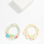 Wholesale set Five Seed Beaded Stretch Bracelets Cross Beach Beads D