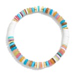 Wholesale heishi Stone Disk Beaded Stretch Bracelet D