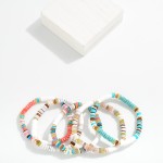 Wholesale heishi Stone Disk Beaded Stretch Bracelet D