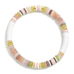Wholesale heishi Stone Disk Beaded Stretch Bracelet D