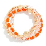 Wholesale set Three Beaded Stretch Bracelet Faceted Glass Beads Gold Tones D