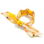 Wholesale metal Clover Woven Bandana Bracelet D