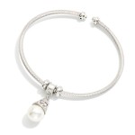 Wholesale twisted Metal Cuff Bracelet Rhinestone Pearl Charm D