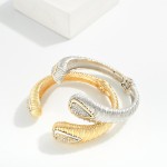 Wholesale ribbed Tapered Cuff Bracelet Rhinestone Heart Details D