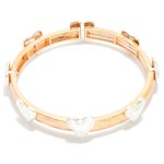 Wholesale hammered Metal Stretch Bracelet Metal Heart Details D