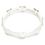 Wholesale hammered Metal Stretch Bracelet Metal Heart Details D