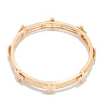 Wholesale hammered Metal Bangle Stretch Bracelet Plus Crosses D
