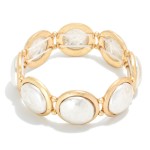 Wholesale two Metal Dome Stretch Bracelet D