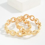 Wholesale stretch Chain Link Bracelet Ribbed Link D