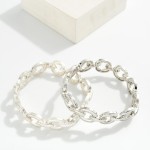 Wholesale stretch Chain Link Bracelet Ribbed Link D