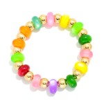 Wholesale acetate Metal Bead Beaded Bracelet D