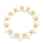 Wholesale acetate Metal Bead Beaded Bracelet D