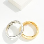 Wholesale hammered Metal Hinged Bangle Bracelet D