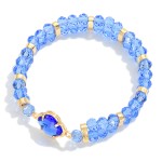 Wholesale layered Faceted Glass Bead Beaded Bracelet Clover Detail D