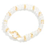 Wholesale layered Faceted Glass Bead Beaded Bracelet Clover Detail D