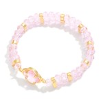 Wholesale layered Faceted Glass Bead Beaded Bracelet Clover Detail D