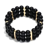Wholesale layered Stone Beaded Stretch Bracelet D