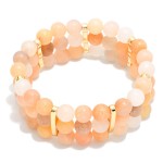 Wholesale layered Stone Beaded Stretch Bracelet D