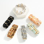 Wholesale layered Stone Beaded Stretch Bracelet D