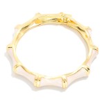 Wholesale marbled Enamel Bamboo Hinged Bangle Bracelet D