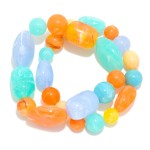 Wholesale set Two Acetate Stone Beaded Stretch Bracelets D
