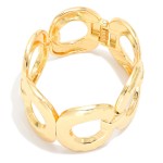Wholesale hammered Metal Linked Hoops Hinged Bangle Bracelet D