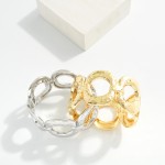 Wholesale hammered Metal Linked Hoops Hinged Bangle Bracelet D