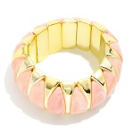 Wholesale marbled Acetate Metal Bangle Stretch Bracelet D