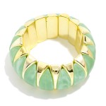 Wholesale marbled Acetate Metal Bangle Stretch Bracelet D
