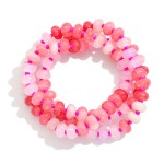 Wholesale set Three Cracked Stone Beaded Stretch Bracelets D