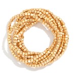 Wholesale set Nine Metal Square Beaded Stretch Bracelets D