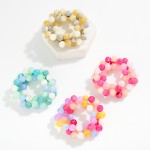 Wholesale set Three Marbled Acetate Beaded Bracelets D
