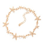Wholesale linked Metal Starfish Bracelet D