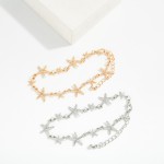Wholesale linked Metal Starfish Bracelet D