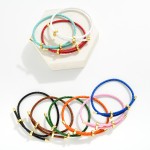 Wholesale woven Leather Adjustable Bracelet Gold Accents D