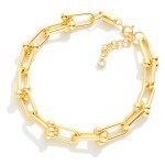 Wholesale magnetic U Link Chain Link Bracelet Gold Dipped D Extender L