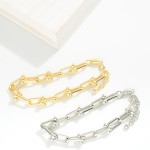 Wholesale magnetic U Link Chain Link Bracelet Gold Dipped D Extender L