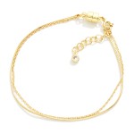 Wholesale magnetic Layered Chain Link Bracelet Gold Dipped D Extender L