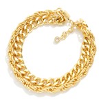 Wholesale magnetic Layered Chain Link Bracelet Gold Dipped D Extender L