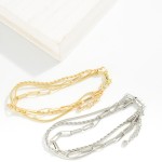 Wholesale magnetic Layered Chain Link Bracelet Gold Dipped D Extender L
