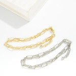 Wholesale layered Paperclip Chain Magnetic Chain Link Bracelet Gold Dipped D Ext