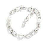Wholesale magnetic Chain Link Bracelet Pearl Stations Gold Dipped D Extender L