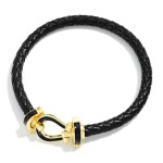 Wholesale braided Leather Bracelet Gold Clasp Enamel Accents D Gold Dipped Hypoa