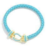Wholesale braided Leather Bracelet Gold Clasp Enamel Accents D Gold Dipped Hypoa