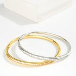 Wholesale metal Bangle Bracelet Cubic Zirconia Detail D Gold Dipped Hypoallergen