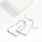 Wholesale beaded Bracelet Pearl Baroque Bolo Slide Adjustment D Adjustable Cord