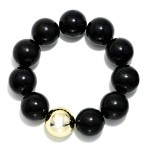 Wholesale marbled Acetate Beaded Stretch Bracelets Metal D